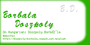 borbala doszpoly business card